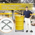 thumbnail image 4 of 55 Gallon Drum Dolly, Barrel and Trash Can Dolly with Cross Braces and 4 Swivel Caster Wheels, Heavy Duty Steel Frame Drum Dolly with Brake, 1000 lbs Load Capacity, for Warehouse Drum Handling, 4 of 7