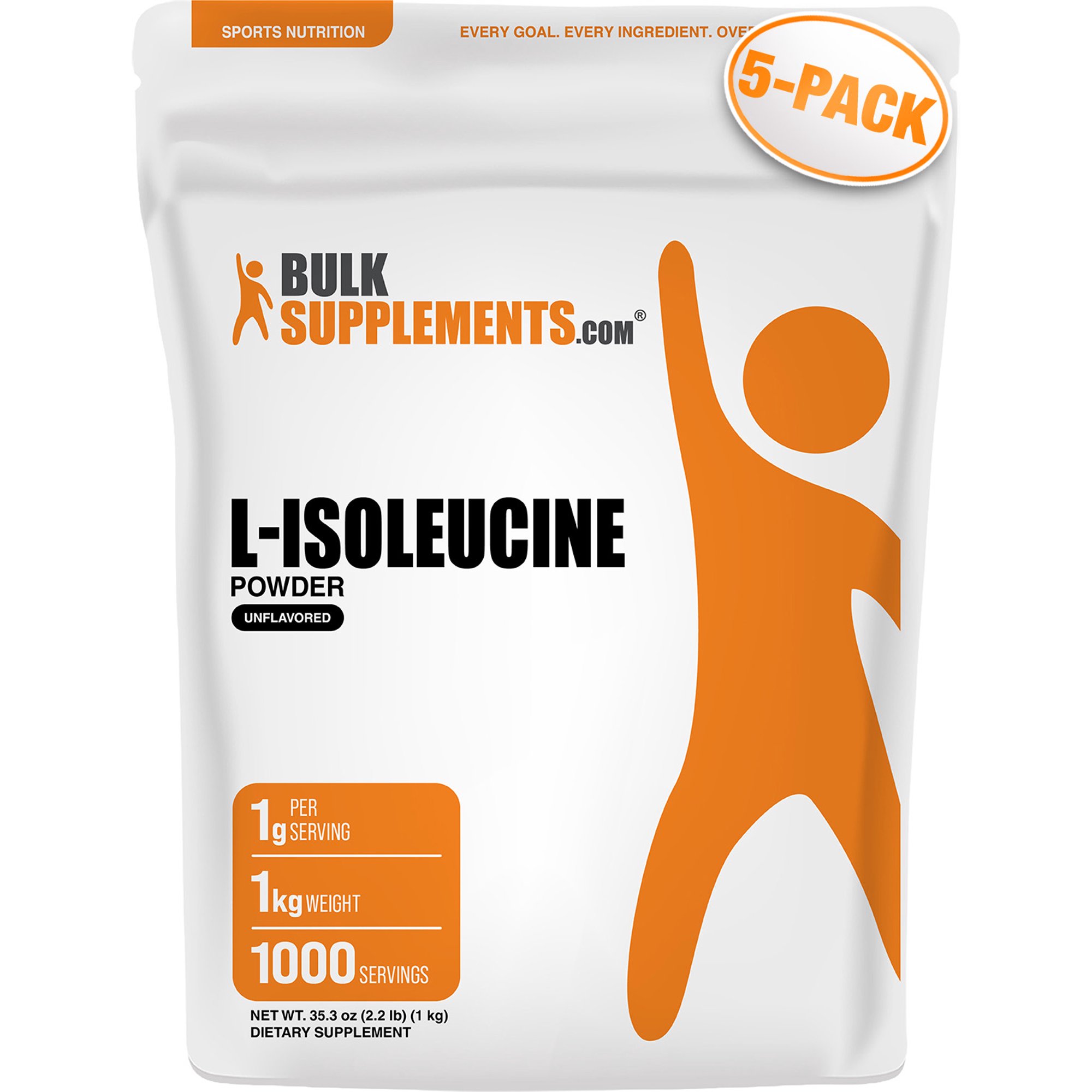 BulkSupplements L-Isoleucine Powder - BCAA Supplement, Amino Acid Supplement - Unflavored, 5kg (11 lbs)