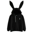 thumbnail image 1 of Heliisoer Long Women's Sleeve Rabbit Hoodie Sweatshirt Pullover Tops Blouse, 1 of 4