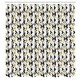 thumbnail image 2 of Ambesonne Geometric Shower Curtain, Triangles and Stripes, 69"Wx84"L, Beige Black White, 2 of 4