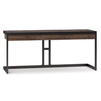 Erina SOLID ACACIA WOOD Industrial 72 " Large Desk in Rustic Natural Aged Brown