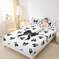 thumbnail image 3 of Erosebridal Fashion Ribbon Full Size Sheets, Cool Girls Bow Bed Sheets, 4 Pieces, 3 of 5