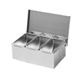 thumbnail image 1 of Tarros de condimentos de acero inoxidable, caja de condimentos multifuncional 3 cuadrículas, 1 of 9