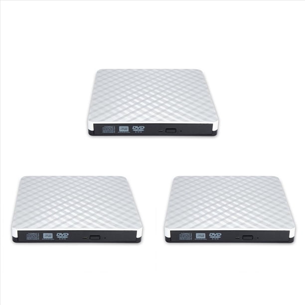 3X PC Portátil USB 3,0 Externo DVD RW Grabador de CD Quemador de Unidad Óptica Portátil Bandeja de Reproductor Quemador de Unidad Portátil