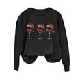 thumbnail image 2 of BXJX Women's Christmas Print Long Sleeve Pullover Sweatshirt- Holiday Casual Fashion Loose Pullover for Winter Streetwear Black Size L, 2 of 6