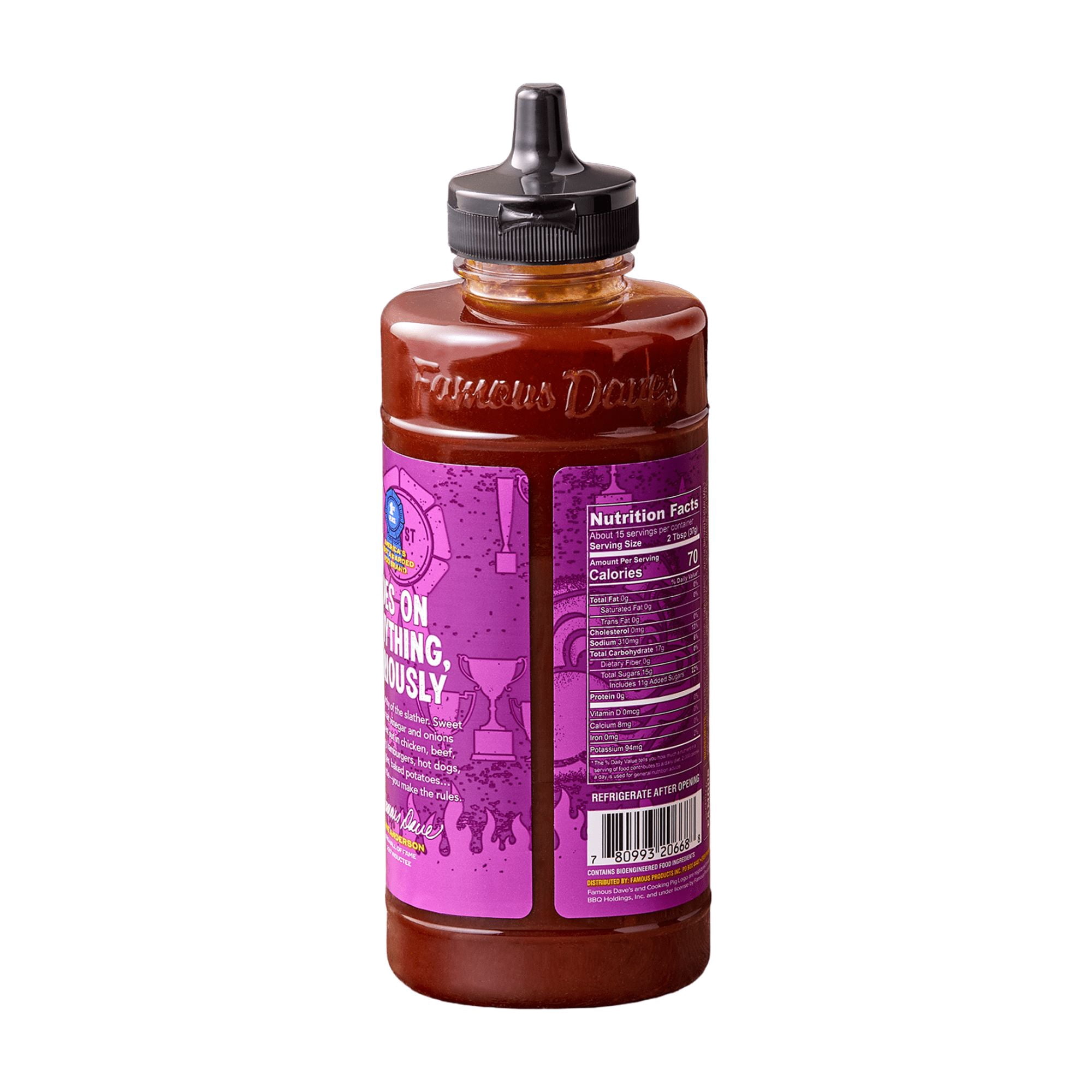 Famous Dave's, Sweet & Zesty BBQ Sauce, 20 oz, Family Friendly