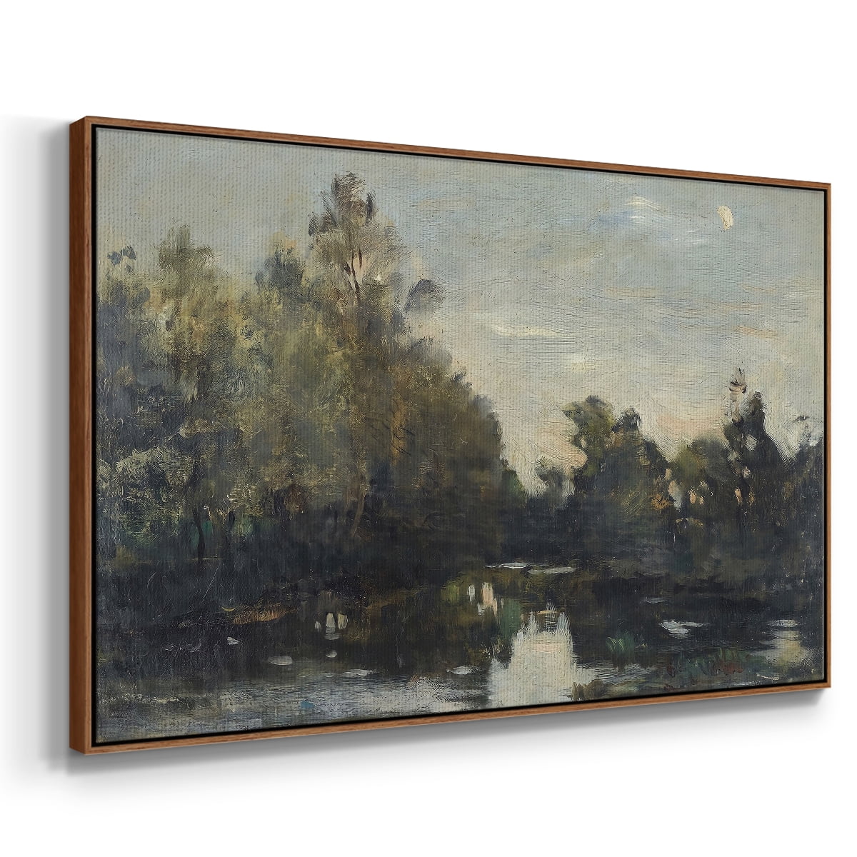 Vintage Landscape-CCCXCV By Wexford Home Framed in Walnut Wood Gallery Wrapped Canvas 17 in. x 25 in.