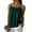 Green, variant on Women's Solid Spaghetti Strap Cami Top Textured Ruched Casual Loose Fit Sleeveless Tank Tops Brown