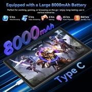 Tablet 2026 Worlds First Android 16 AI Tablet with Gemini AI, 11 Inch FHD Display, 24GB RAM 128GB ROM /2TB TF, T7250 CPU+13MP Camera, 8000mAh, Widevine L1, 2 in 1 Tablets with Keyboard Mouse Stylus