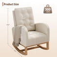 thumbnail image 3 of Modern Linen Upholstered Rocking Chair - Glider Chair with Side Pocket for Living Room Bedroom Nursery, 3 of 8
