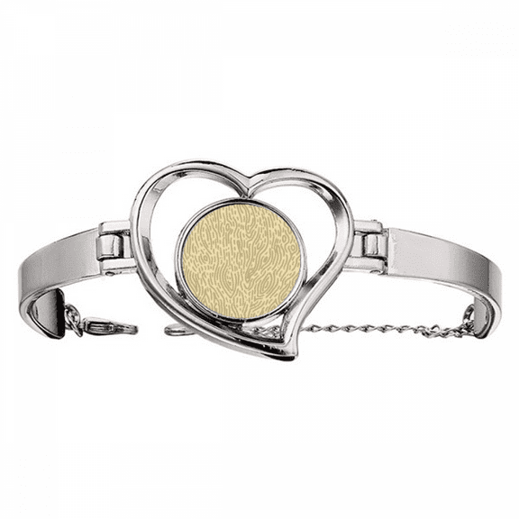 Yellow Patterns Bark Fingerprint Bracelet Heart Jewelry Wire Bangle
