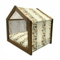 thumbnail image 2 of African Pet House, Dark Continent Elements Woman of Color Carrying Water Lion, Outdoor & Indoor Portable Dog Kennel with Pillow and Cover, 5 Sizes, Multicolor, by Ambesonne, 2 of 5