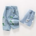 thumbnail image 5 of QUDDERR 1-6Y Toddler Boys Denim Jeans Shorts Elastic Leg Denim Summer Casual Middle Pants, 5 of 8