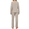 thumbnail image 5 of UVN Pajama Sets for Women Long Sleeve Lounge Set Ribbed Knit Sleepwear 2 Piece Pjs Soft Loungewear with Pockets, 5 of 9