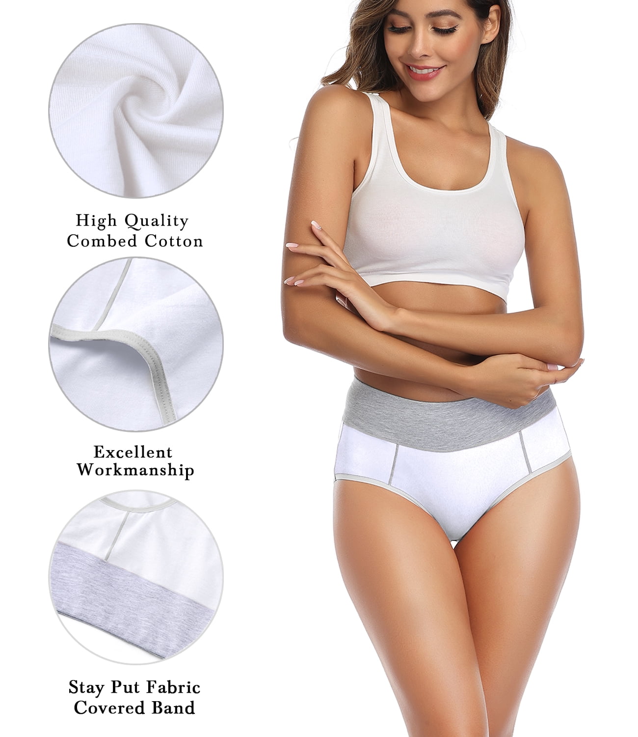 wirarpa Womens Cotton Underwear 4 Pack High Waist Briefs Light Tummy  Control Ladies Comfort Stretch Panties Underpants Size XL,Black, Black -  Set 3, XL price in UAE,  UAE