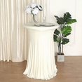 thumbnail image 3 of Balsa Circle Ivory Cocktail Table Cover Natural Wavy Drapes Spandex Tablecloth Reception, 3 of 8