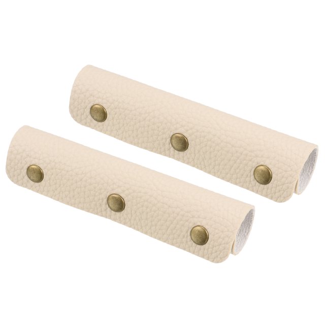 Unique Bargains Luggage Handle Wrap, 2 Pack PU Handbag Grip Cover Identifier with Clasp for Suitcase, Beige