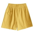 thumbnail image 5 of Linen Shorts for Women, Audhol Women's Summer Linen High Waisted Casual Thin Wide Leg Shorts Shorts for Women Yellow 2XL, 5 of 5