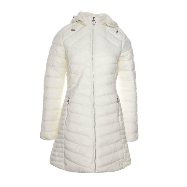 Chamarra Mujer larga con gorro Thats Hot Varios Colores Beige beige L Thats Hot BHI210461