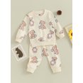 thumbnail image 3 of Liacowi Baby 2 Piece Spring Outfit Cute Cartoon Bear Print Long Sleeve Sweatshirt and Pants Set for Newborn Infant Fall Clothes, 3 of 8