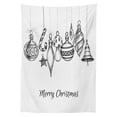 thumbnail image 3 of Ambesonne Christmas Tablecloth Rectangular Table Cover, Sketchy Ornaments, 60"x84", Black White, 3 of 4