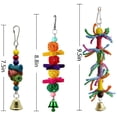 thumbnail image 2 of Paquete de 10 juguetes para masticar columpio para pájaros, hamaca para loro, juguetes para campanas, jaula para loros, percha para pájaros con cuentas de madera para colgar para cacatúas, cacatúas, cotorras, pinzones, periquitos, loros, tortolitos Ormromra HMHZ929, 2 of 5
