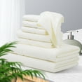thumbnail image 3 of Unique Bargains 100% Combed Cotton 8 Piece Towel Set Soft 600 GSM Luxury Absorbent Beige, 3 of 8