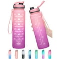 thumbnail image 4 of GEDUX 32oz Motivational Water Bottle with Time Marker, Leakproof Tritan Sports Water Bottle, BPA-Free Wide Mouth with Infuser & Carry Strap for Gym Running Travel, 4 of 8