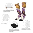 thumbnail image 3 of Pofeuu Purple Gold Marble Swirls Print Stockings, Adult Running Hiking Socks for Youth and Adult, 3 of 6