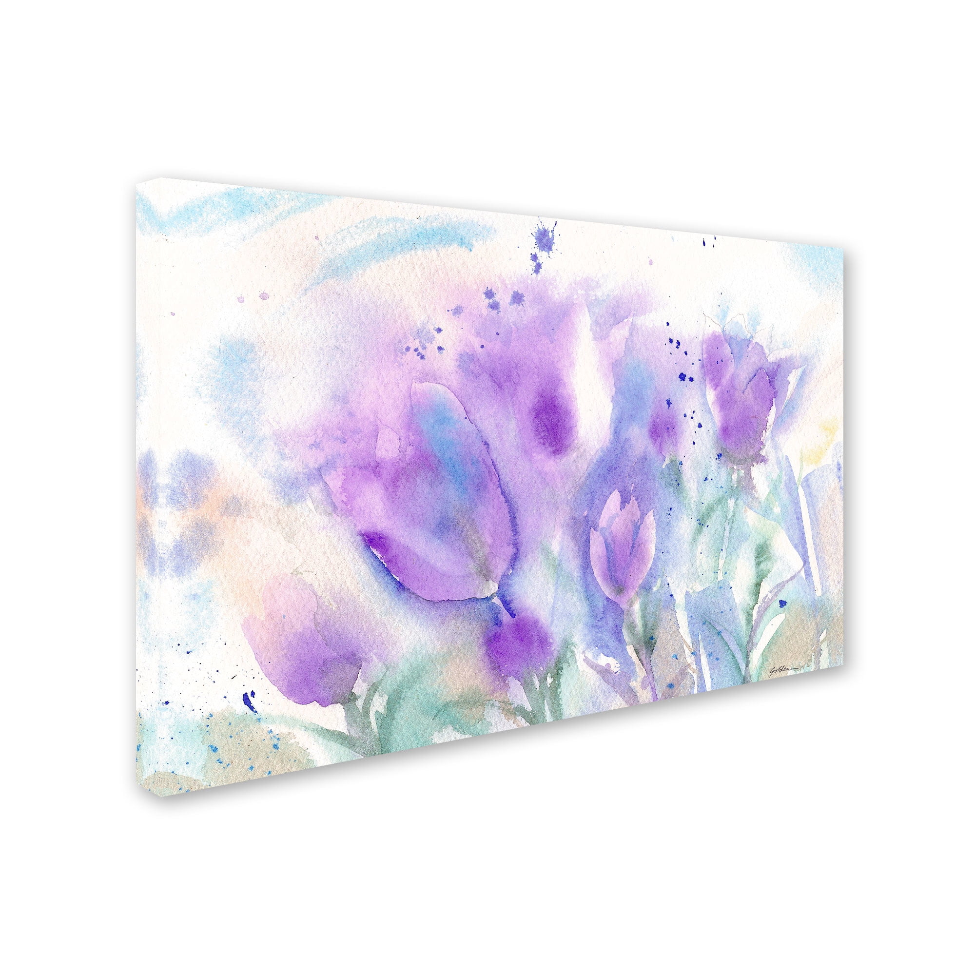 Trademark Fine Art "Purple Blues" Canvas Art by Sheila Golden
