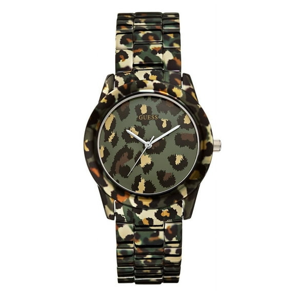 GUESS Women's Leopard Print Sport Watch U0425L2
