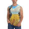 thumbnail image 1 of Balery Funny Countryside Donkey Camisetas sin mangas para hombre, absorbe la humedad y protege contra el mal olor.-Small, 1 of 7