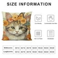 thumbnail image 5 of Happy Fall Hello Pumpkin Cat Decorative Throw Pillow Cover, Autumn Sunflower Flower Kitty Orange Porch Outdoor Home Decor, Kitten Maple Leaves Farmhouse Couch Cushion Case, 5 of 5