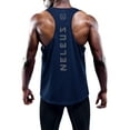 thumbnail image 5 of NELEUS Mens Muscle Gym Tank Top Dry Fit Y-Back Sleeveless 3 Pack,Black+Gray+Navy Blue,US Size S, 5 of 7