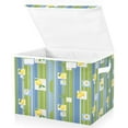 thumbnail image 2 of IAUYY 42*32*30cm Storage Bin with Lid Storage Boxes with Handles,300D Oxford Fabric+Hollow Board Applicable to Clothes Storage Office Storage,Lemon Daisy, 2 of 6