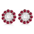 thumbnail image 3 of Round Ruby Earring Jackets for 6mm Studs 14K White Gold (1.20ct), 3 of 3