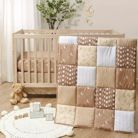 The Peanutshell Crib Bedding Set for Baby Boys or Baby Girls, Boho Celestial, 3 Pieces