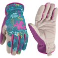 thumbnail image 1 of Guantes de trabajo sin cordones Wells Lamont con estampado botánico para mujer, tamaño grande, 1 of 4