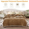 thumbnail image 2 of TOPCHANCES Soft Flannel Throw Blanket, Thicken Three Layers Blanket for Bed Sofa, Quilted Plum Blossom Coverlet Christmas Blanket (Camel, 59*79 inch), 2 of 9