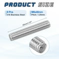 thumbnail image 2 of Uxcell 8Pack M8x40mm 316 Stainless Steel Fully All Threaded Rod Studs, 1.25mm Pitch, 2 of 6