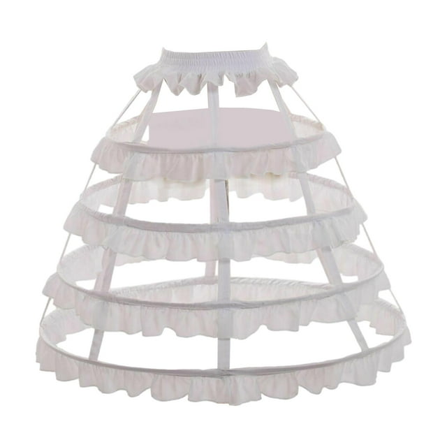 Falda interior de crinolina de Lolita, falda de aro, enagua ajustable para niñas, enagua de aros, jaula, alforja para vestido de Cosplay y graduación Yinane Enagua de falda de aro de jaula