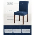 thumbnail image 7 of EOP Modern Upholstered Parsons Dining Chairs Set of 4, Line Fabric Farmhouse Kitchen Chairs, High-Back Dining Side Chairs with Solid Wood Legs for Dinner, Restaurant, Blue, 7 of 7