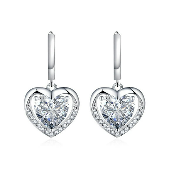 Vireellx Diamond Earrings for Women Love Ear Buckles Yellow Diamond Earrings Jewelry for Her Birthday Christmas Gift