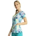 thumbnail image 6 of Tooniforms Scrubs Top For Women V-Neck Print TF776, L, Reef Action, 6 of 6