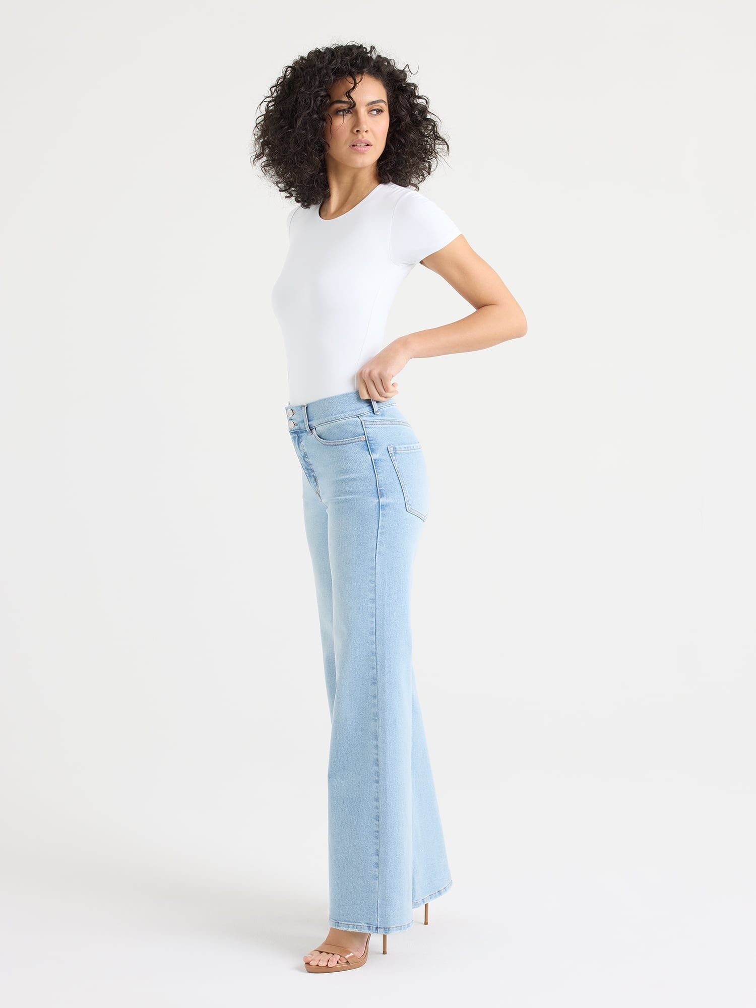 Sofia by Sofia Vergara Women's and Women's Plus Margot Wide Leg High Rise Jeans, 30.5" and 32.5" Inseams, Sizes 0-28