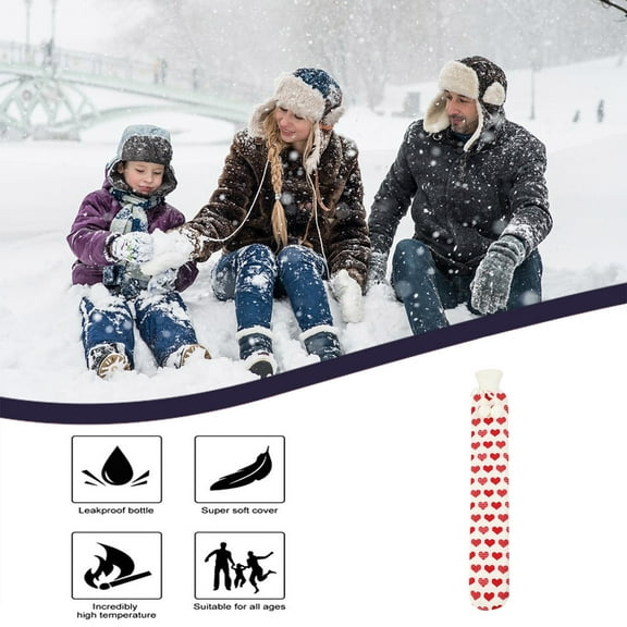 Oggfader Water Bottles Reusable Warm Hot Water Bottle Soft Cover Hand Warmer Natural Warmth 2L