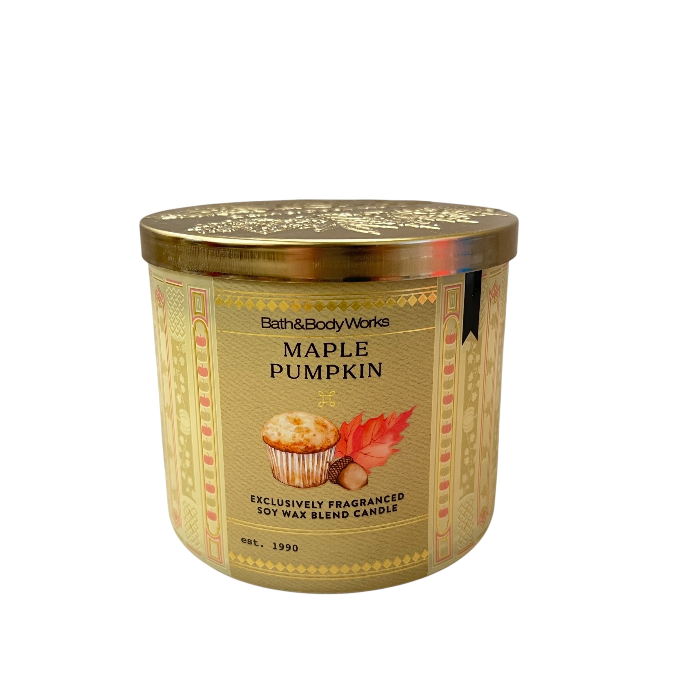 Bath & Body Works Maple Pumpkin Scented 3 Wick Candle 14.5 oz