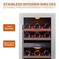 thumbnail image 4 of Ca'Lefort Réfrigérateur à Vin de 15 Pouces, Frigo à Vin à 28 Bouteilles à Double Zone avec Porte en Verre Trempé en Acier Inoxydable, 4 of 6