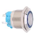 thumbnail image 2 of 2 unids 12 ~ 24VDC 19mm autoblocante interruptor de botón 1NO 4PIN interruptor de botón de metal (azul), 2 of 8