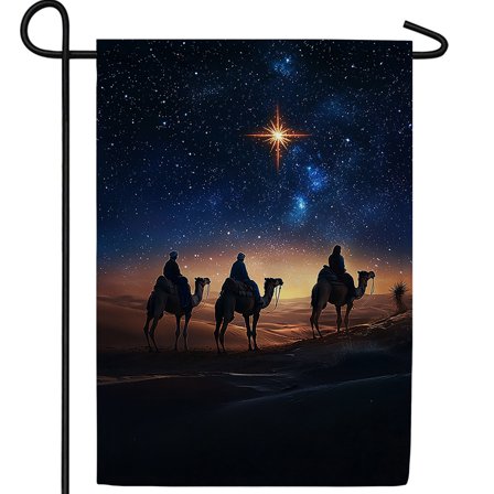 America Forever Three Wise Men Christmas Garden Flag, 12.5 x 18 inch Double Sided, Nativity Religious Scene, Bethlehem Star Decor, Faith Outdoor Decoration Yard Banner